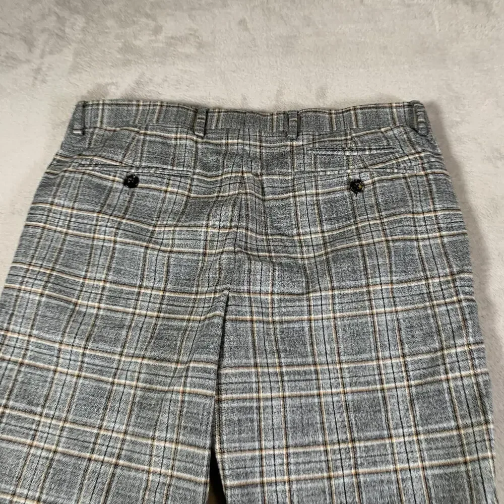 Murano Pants Mens 33x30 Gray Plaid Evan Fit Modern Comfort Flat‎ Front Dress - Picture 13 of 14